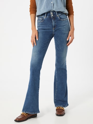 REPLAY Flared Jeans 'NEWLUZ FLARE' in Blauw: voorkant