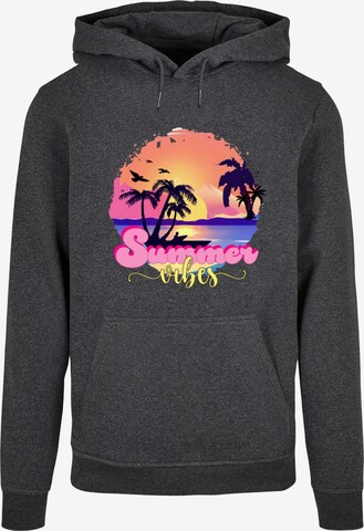 Merchcode Sweatshirt 'Summer Vibes Sunset' in Grau: predná strana