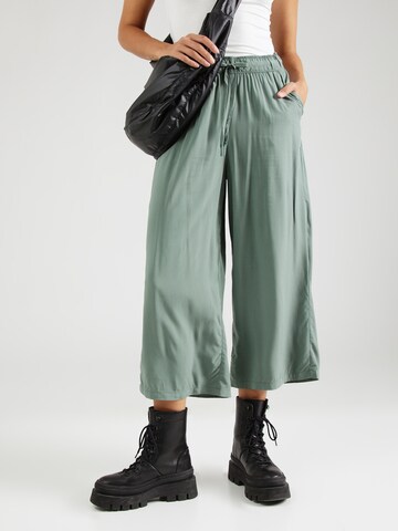 QS Wide leg Broek in Groen: voorkant