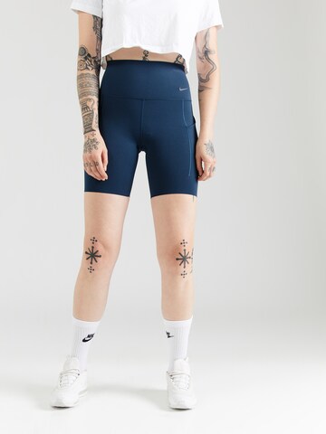NIKE Skinny Sportsbukser i blå: forside