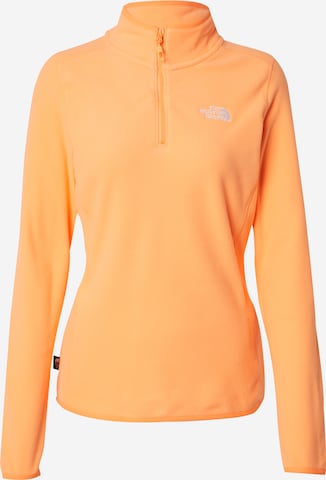 THE NORTH FACE Sweter sportowy '100 GLACIER' w kolorze pomarańczowy: przód