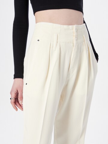 BOSS Regular Pleat-Front Pants 'Tecla' in White