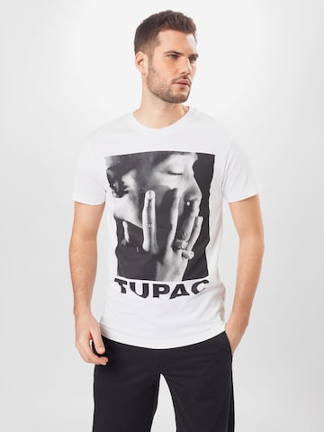 Mister Tee Tričko 'Tupac Profile' - biela: predná strana