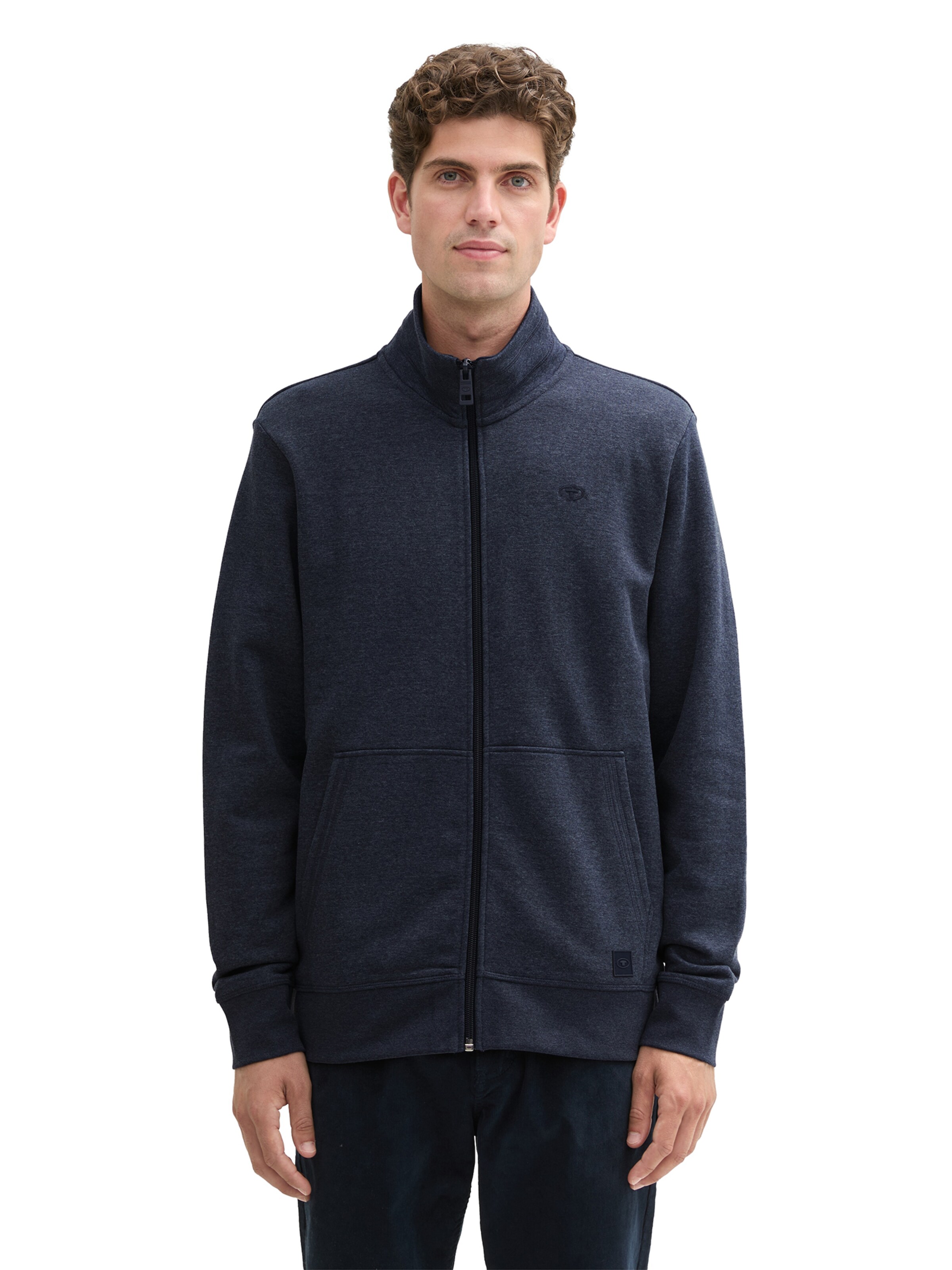 TOM TAILOR Sweat jacket in Blue: front