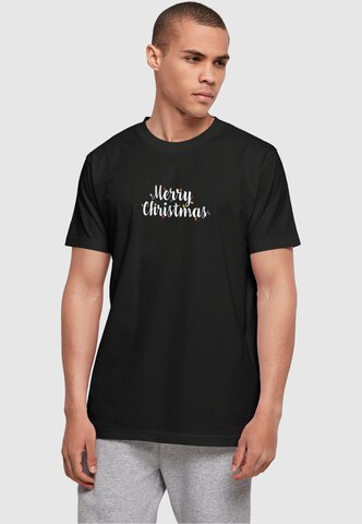 Merchcode Shirt 'Merry Christmas Lights' in Schwarz: predná strana