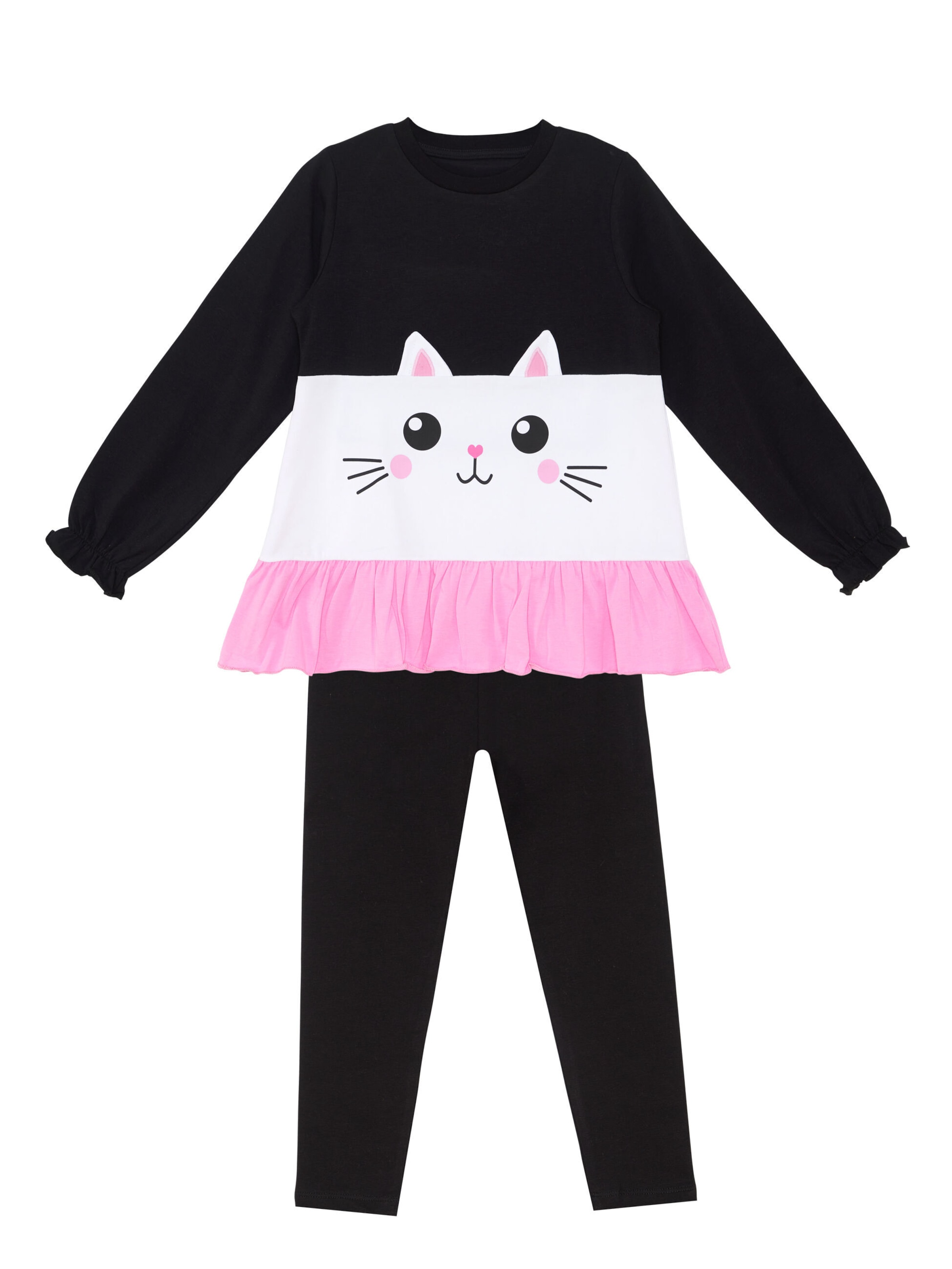 Completo per l'allenamento 'Cat' di Denokids in nero: frontale