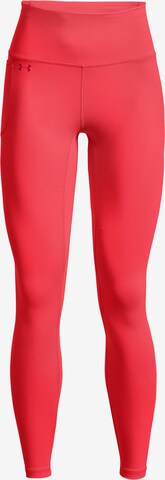 UNDER ARMOUR Skinny Workout Pants 'Motion' in Red: front