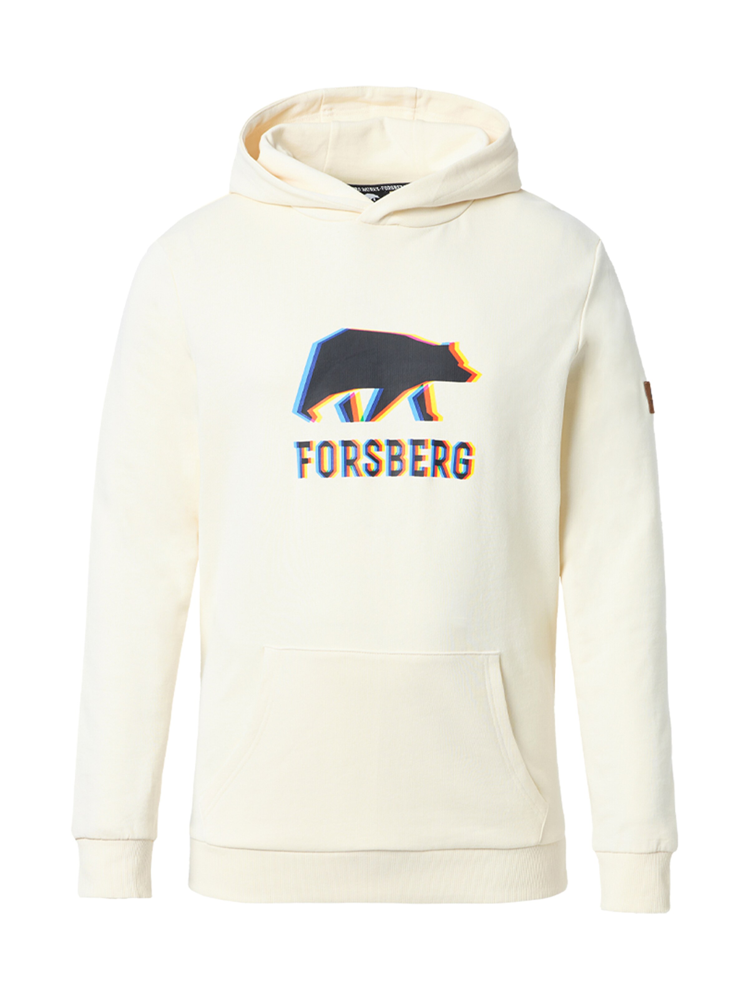 FORSBERG Sweatshirt 'Hoodie mit schwarzem Anaglyph-Logo' in Beige