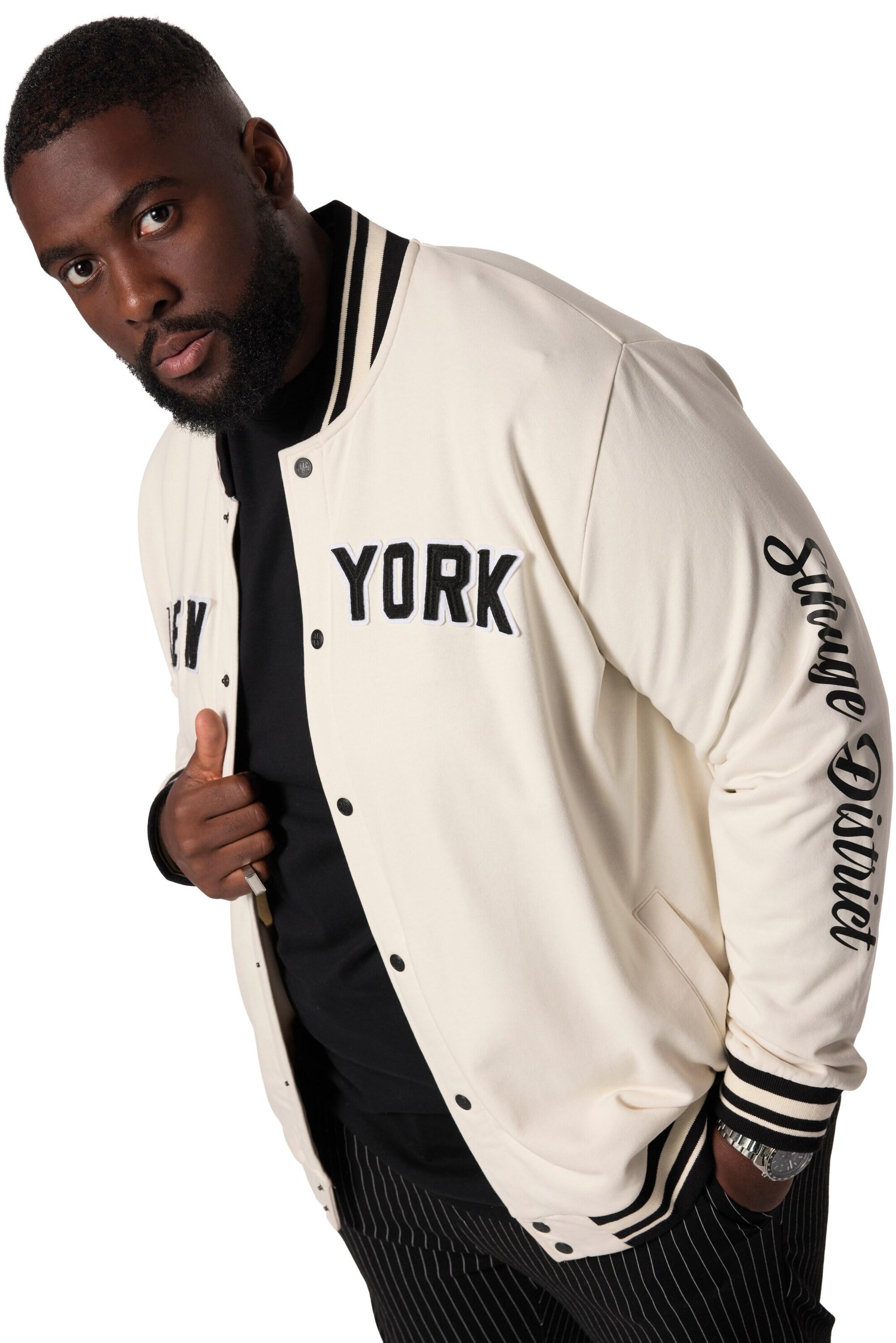 STHUGE Sweatjacke in Beige: Vorderseite