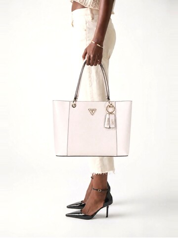 balta GUESS Pirkinių krepšys 'Guess Sac Bandoulière Bramina Small Satche Off White/Taupe'