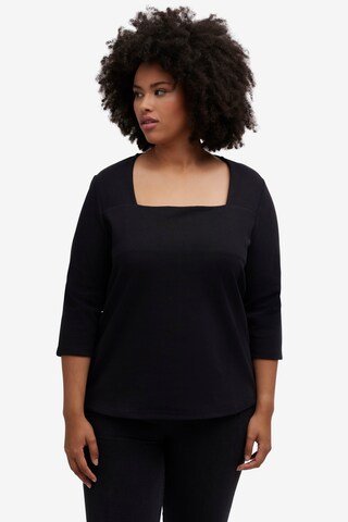 Sweat-shirt Ulla Popken en noir : devant