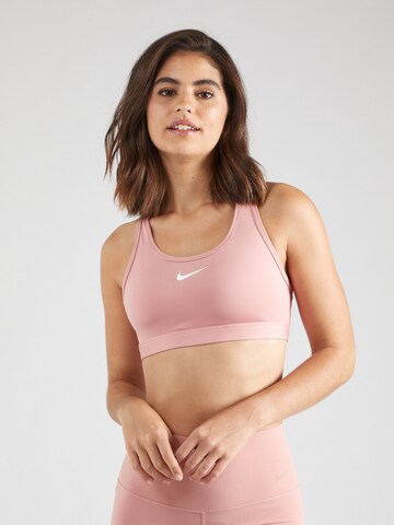 NIKE Bustier Sport-BH  'Swoosh' in Pink: predná strana