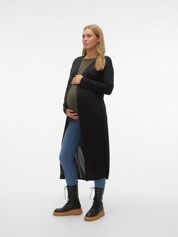 Vero Moda Maternity Gebreid vest 'VMMBrianna' in Zwart: voorkant