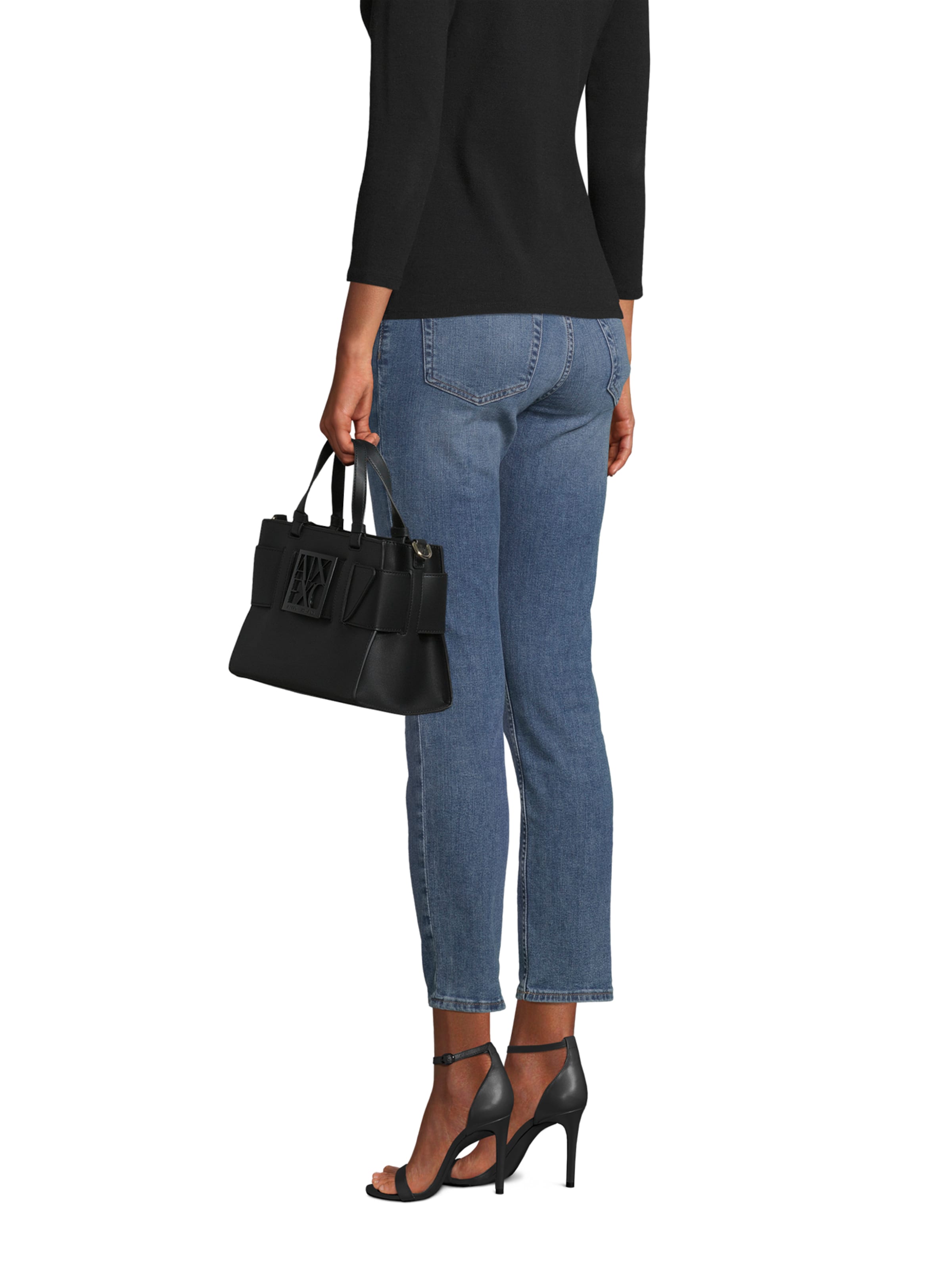 ARMANI EXCHANGE Дамска чанта в черно: отпред