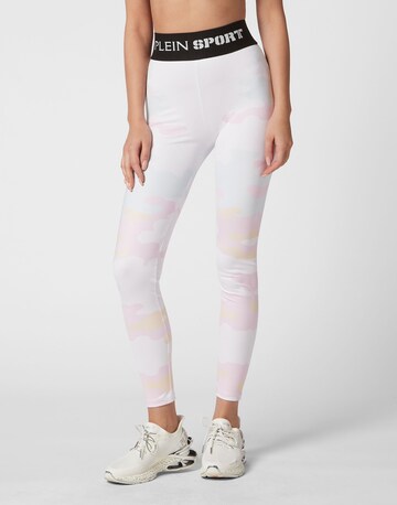 Plein Sport - Skinny Calças de desporto em branco: frente