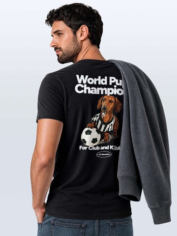 Neverless Shirt 'Soccer Dackel' in Black