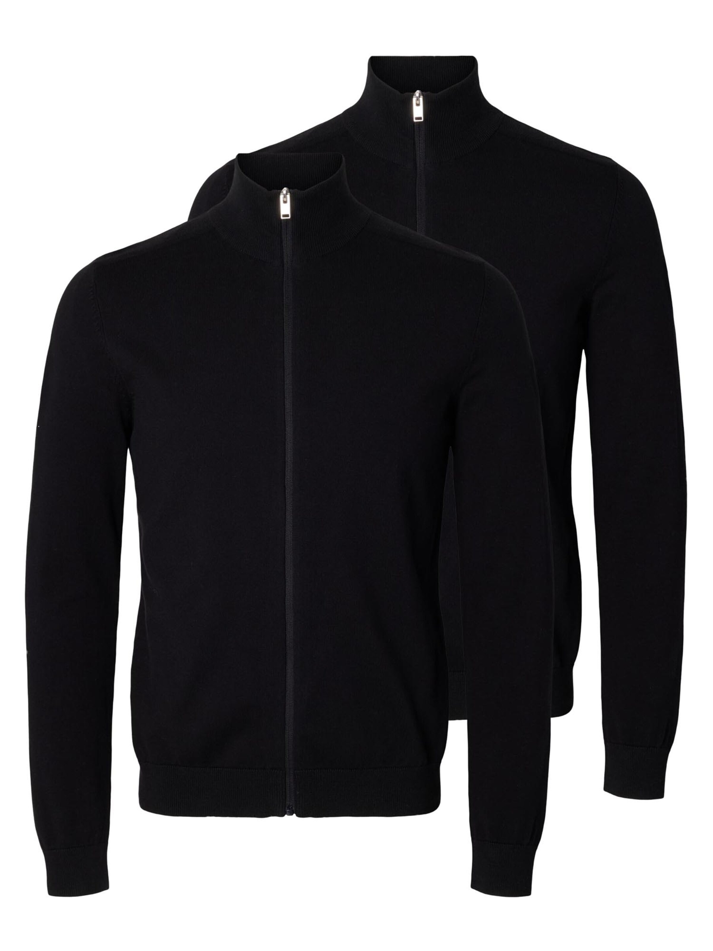 SELECTED Knit Cardigan 'Berg' in Black: front