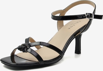 Celena - Sandalias con hebilla 'Chizitelu' en negro: frente