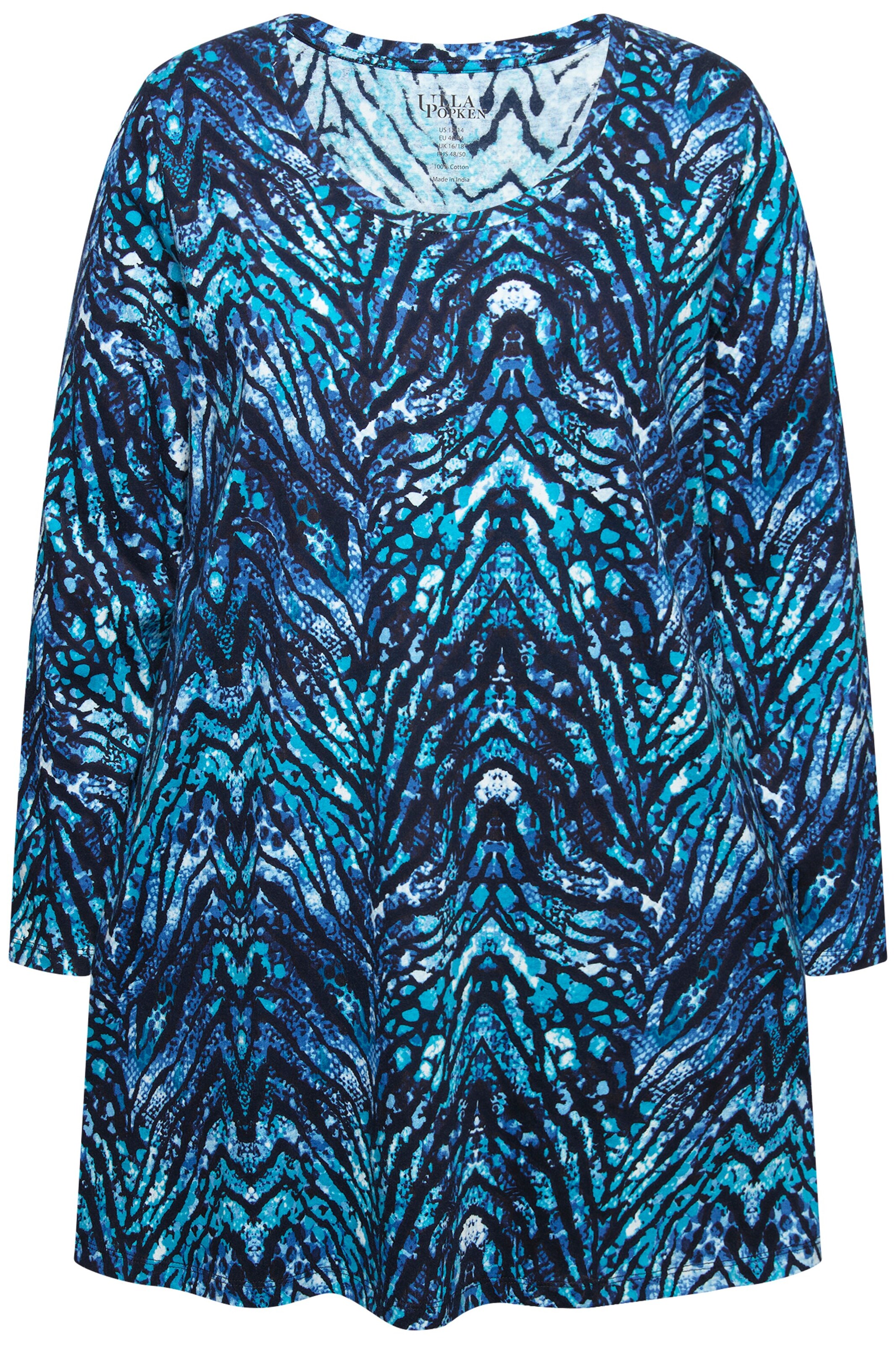 T-shirt Ulla Popken en bleu : devant