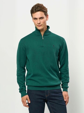 U.S. POLO ASSN. Sweater ' UMBrison ' in Green: front