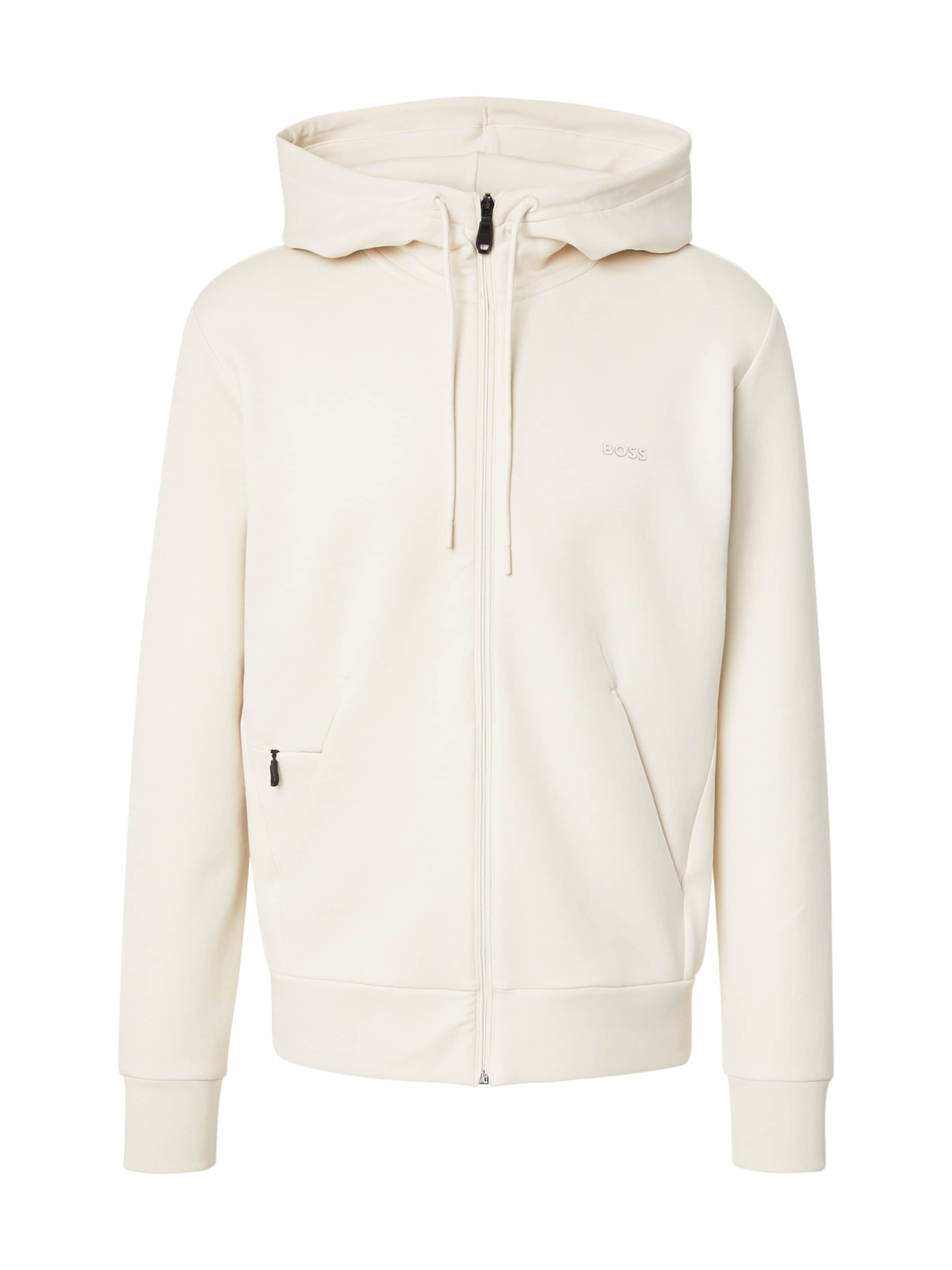 BOSS Кофта на молнии 'Saggy' в Грязно-белый, Обзор товара