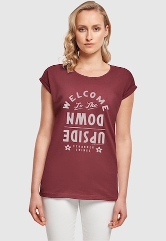 ABSOLUTE CULT T-Shirt 'Stranger Things - Welcome To The Upside Down' in Rot: Vorderseite