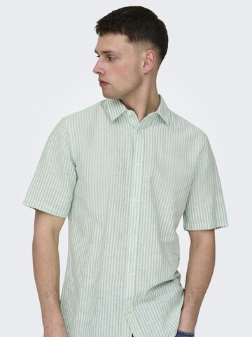 Coupe slim Chemise 'Caiden' Only & Sons en vert