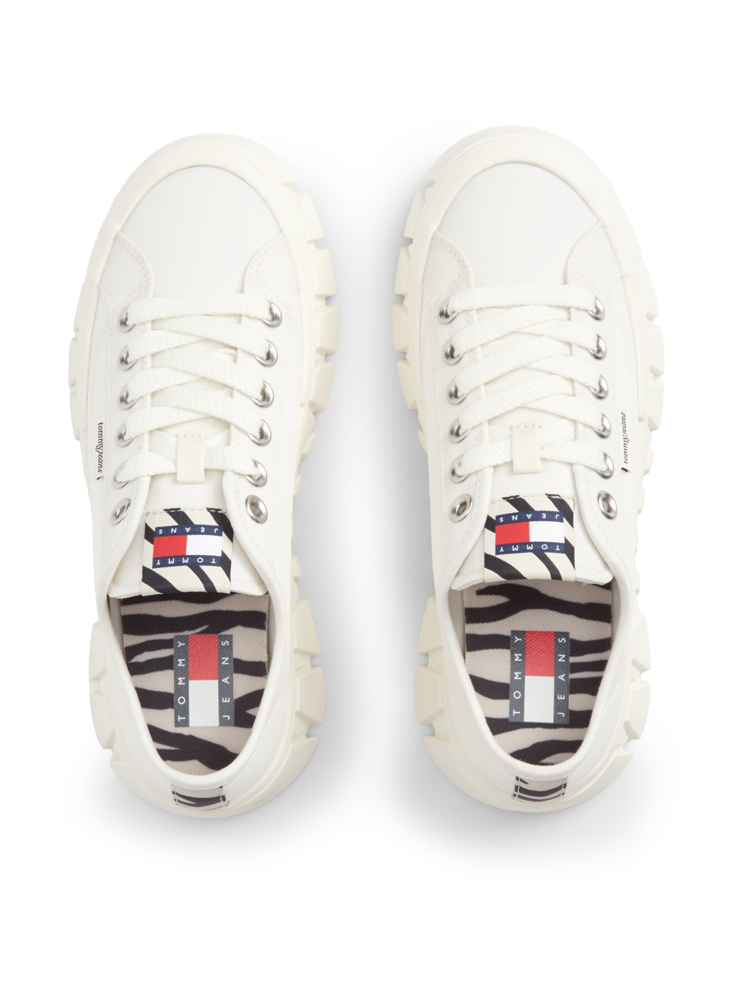 Tommy Jeans Trampki niskie 'ZEBRA' w kolorze biały