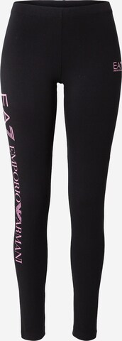 EA7 Emporio Armani Skinny Leggings in Black: front