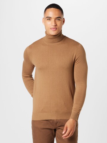 JACK & JONES Sweater 'Emil' in Brown: front