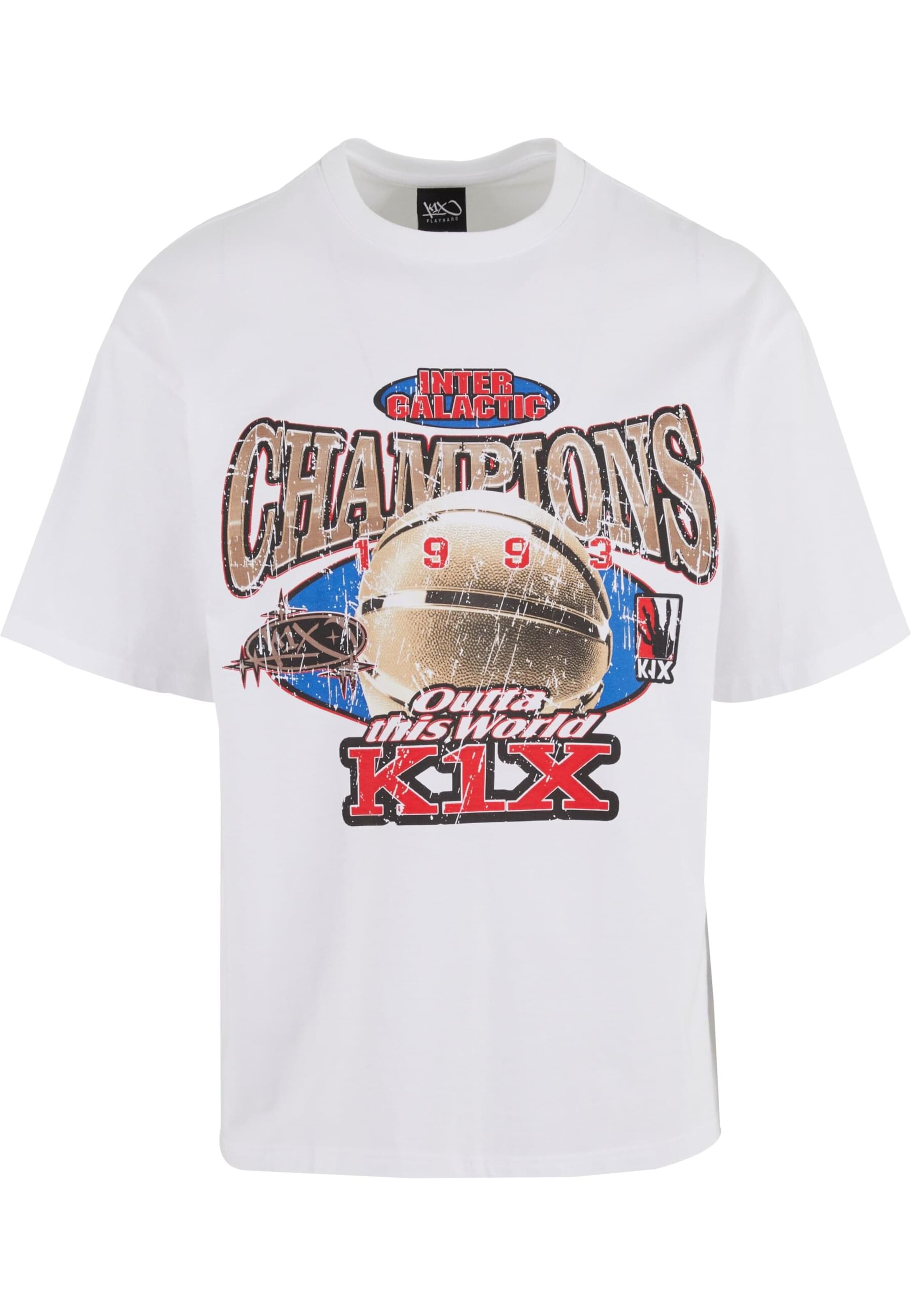 K1X Shirt 'Gold Basketball' in Wit: voorkant