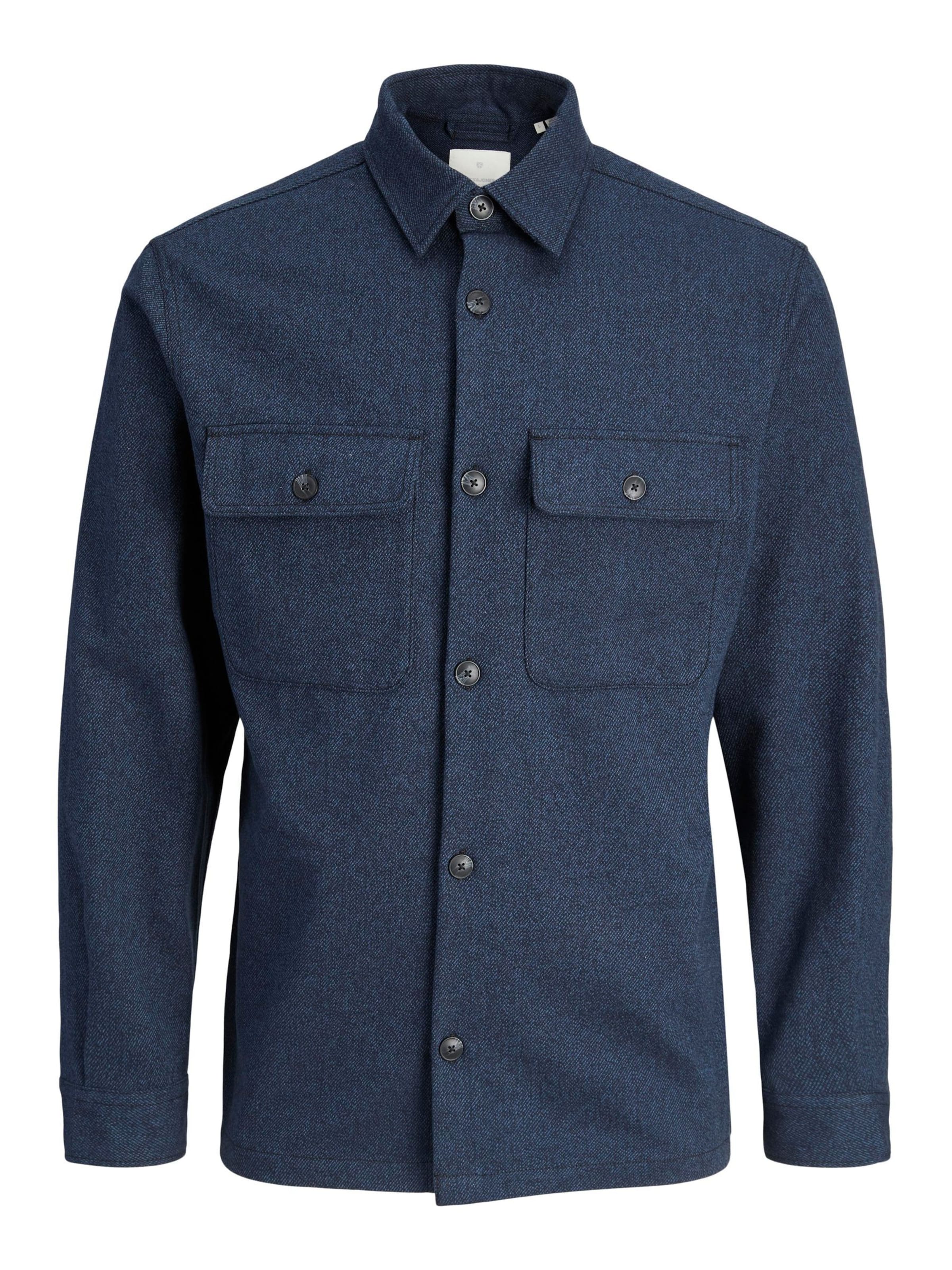 Jack & Jones Premium Button Up Shirt in Blue: front