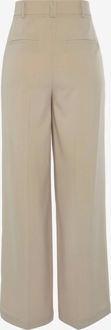 LASCANA Wide leg Pleated Pants in Beige