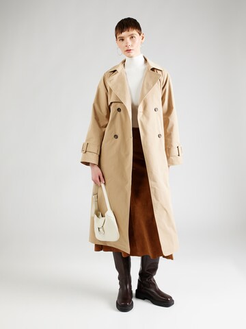 VILA ROUGE Between-Seasons Coat 'VIANNA' in Brown