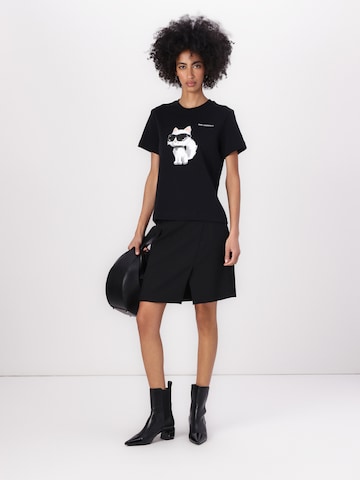 Karl Lagerfeld T-Shirt 'IKON AQUARELLE C' in Schwarz