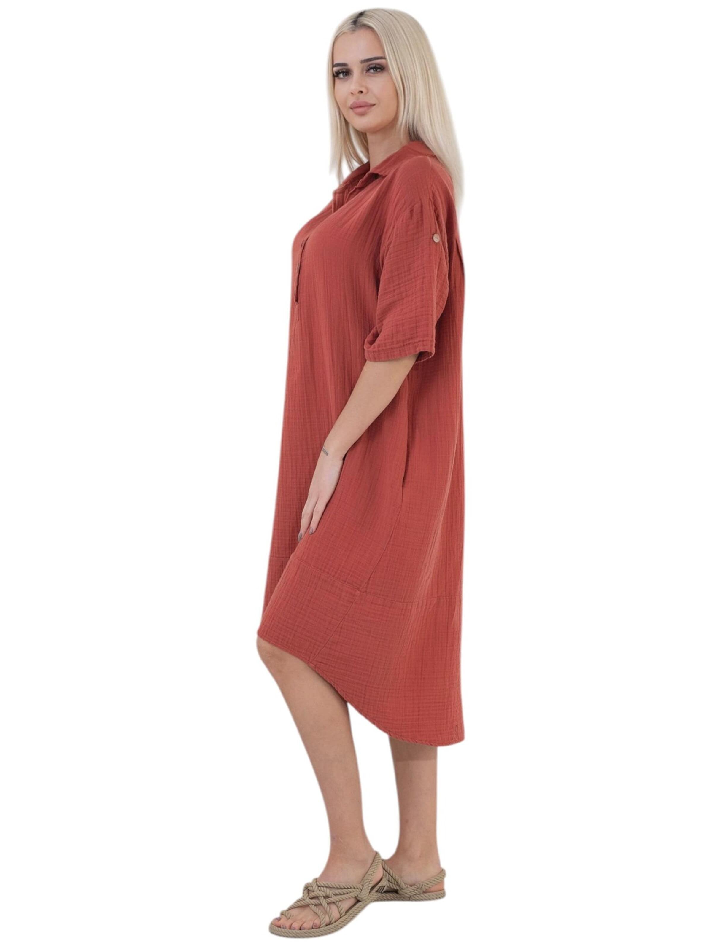 WENOR - Vestido camisero 'Mira' en rojo