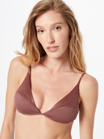 Calvin Klein Swimwear Triangle Bikini top in Brown: front