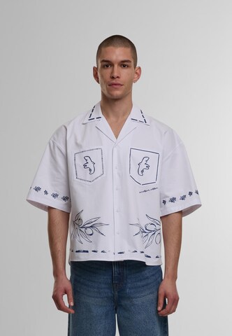 Another Cotton Lab Comfort Fit Hemd 'Aquarel' in Weiß: Vorderseite