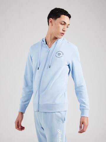 JACK & JONES Sweat jacket 'JJSIMON' in Blue: front