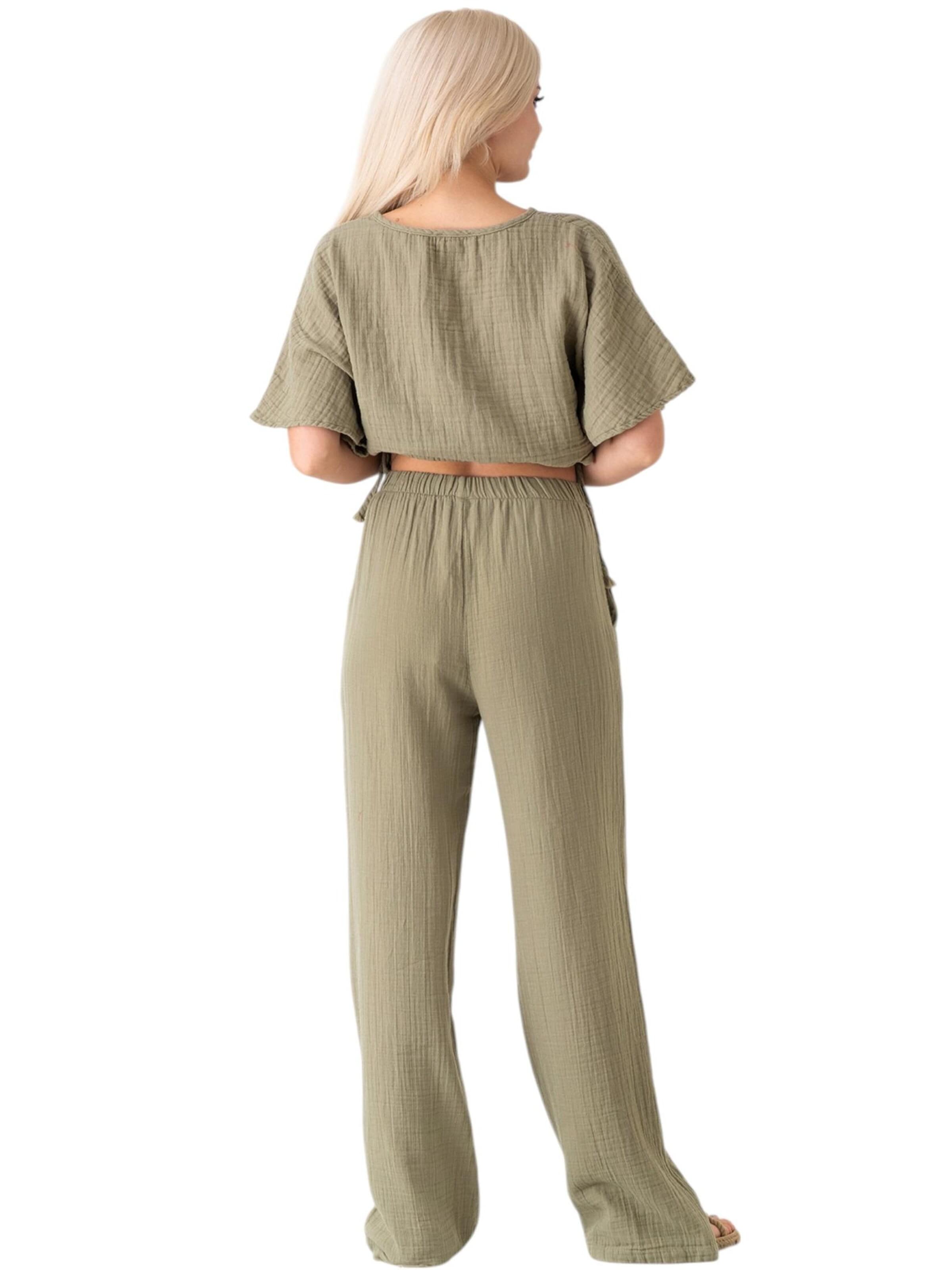 Wide leg Pantaloni 'Eleni' di WENOR in verde