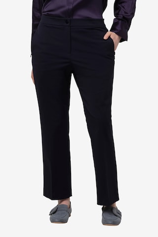 Ulla Popken Regular Pleated Pants in Blue: front