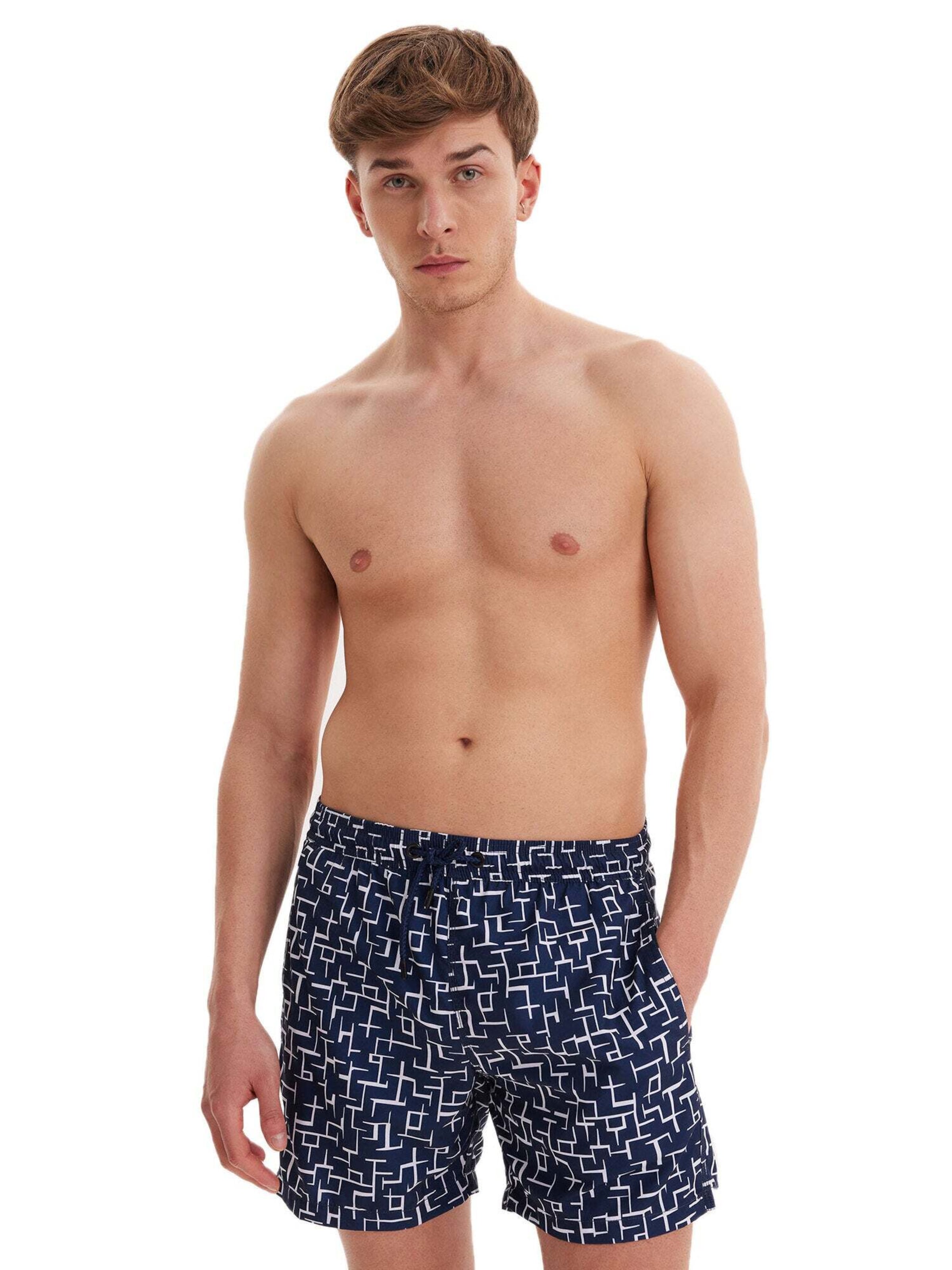 Pantaloncini da bagno 'Geometric' di WESTMARK LONDON in blu: frontale