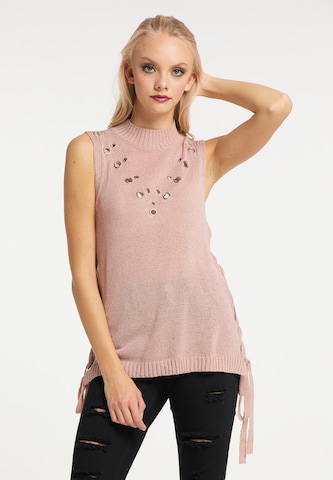 myMo ROCKS Knitted Top in Pink: front