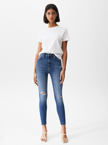 Pull&Bear Skinny Jeans in Blauw: voorkant