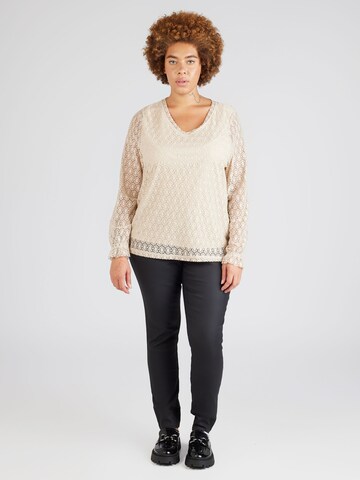 ONLY Carmakoma Blus 'EMILA' i beige