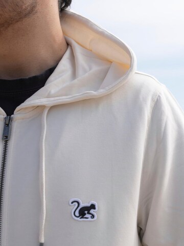 Surf Monkey Zip-Up Hoodie in White