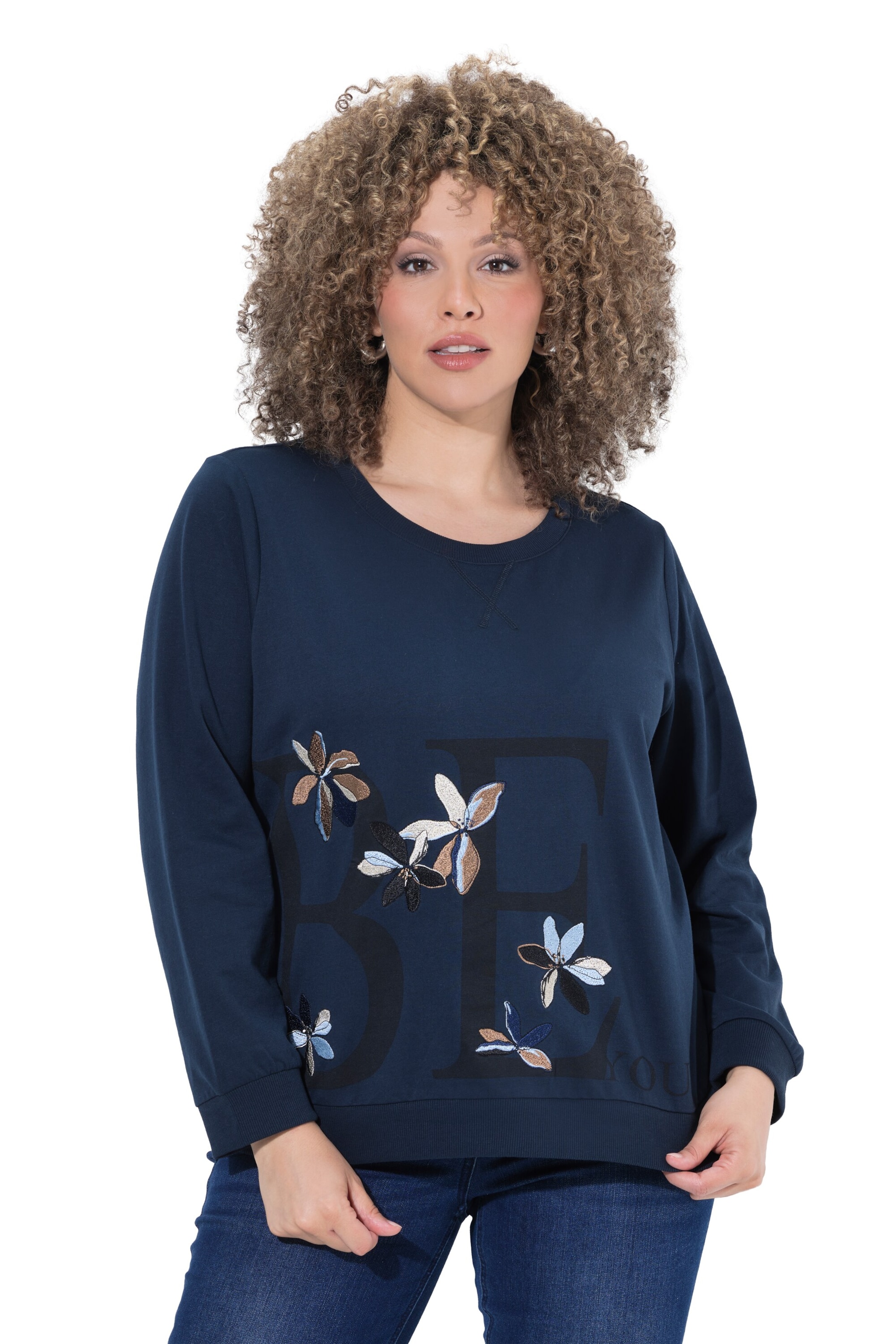Ulla Popken Sweatshirt in Blau: Vorderseite