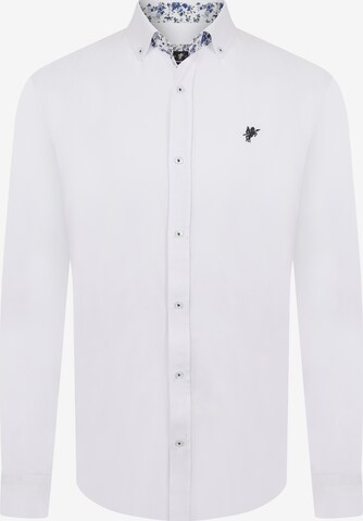 DENIM CULTURE Regular fit Button Up Shirt 'Glenn' in White: front