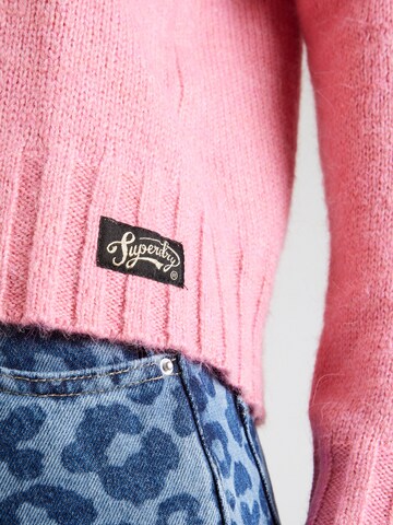 Superdry Свитер 'ESSENTIAL' в Ярко-розовый