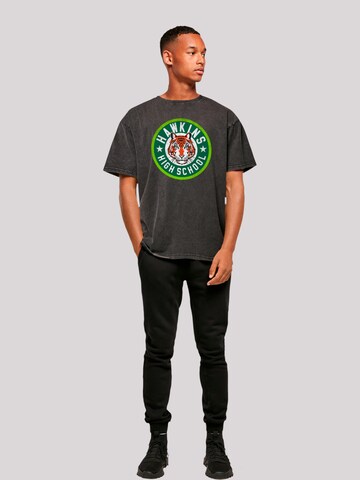 T-Shirt 'Stranger Things Hawkins Netflix TV Series' F4NT4STIC en noir